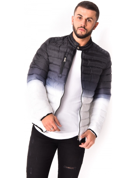 Black and White Ombré Padded Jacket