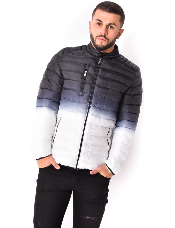 Black and White Ombré Padded Jacket