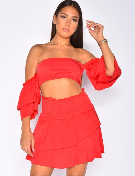 Crop Top and Skirt Co-ord