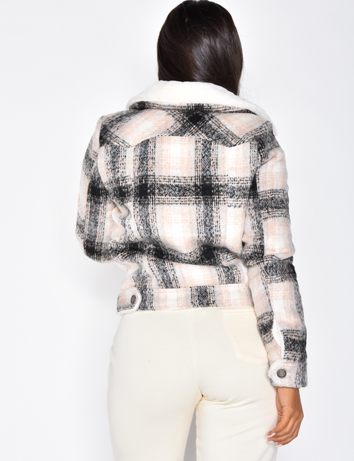 Checked Fur-Lined Jacket