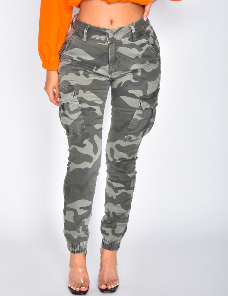 Pantalon cargo camouflage - Jeans Industry