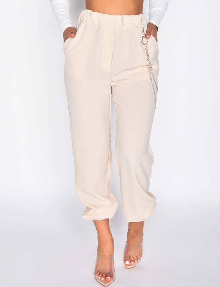 Loose Fit Trousers with Chain