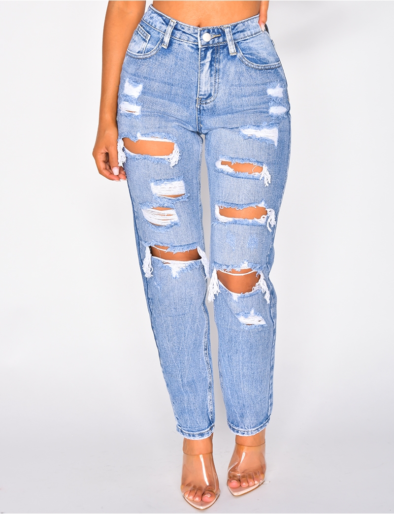 Ripped Boyfriend Jeans - Jeans Industry