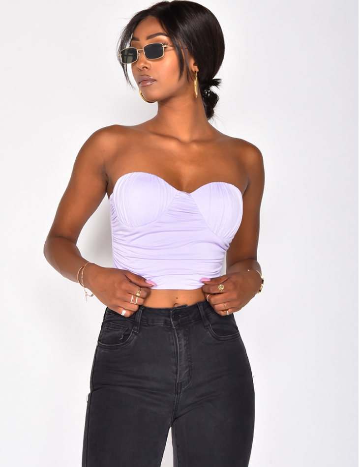 Bustier Crop Top with Zip at the Back