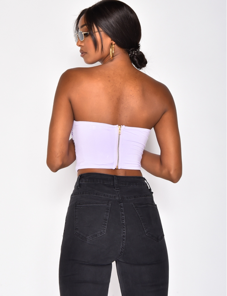 Bustier Crop Top with Zip at the Back