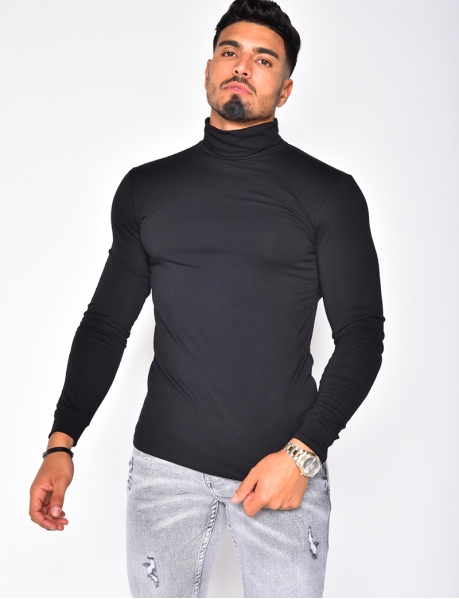 Long Sleeved T-shirt with Polo Neck