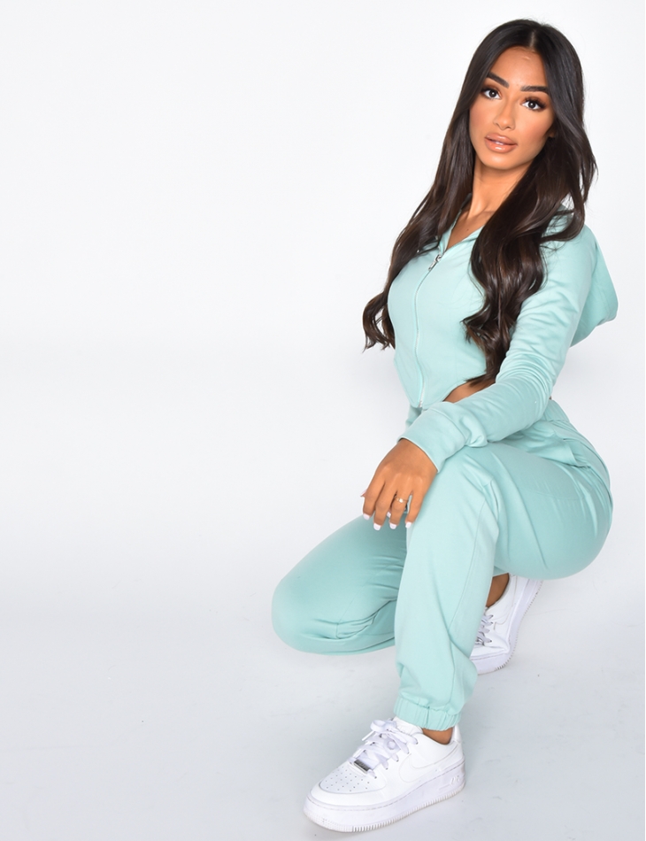 Jogging Bottoms and Jacket with Zip and Hood Co-ord