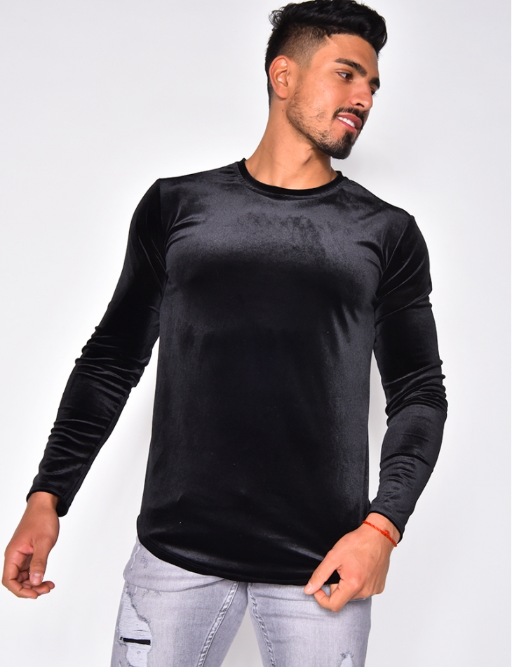 t shirt en velour homme