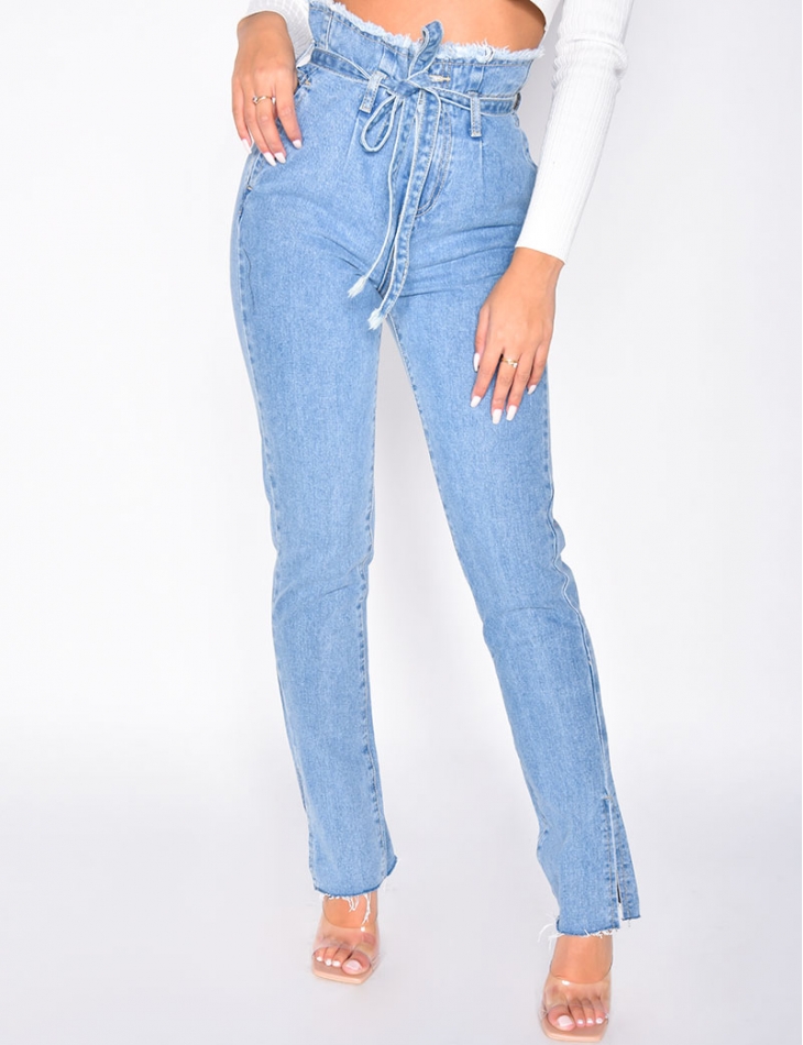 High Waisted Tie Jeans