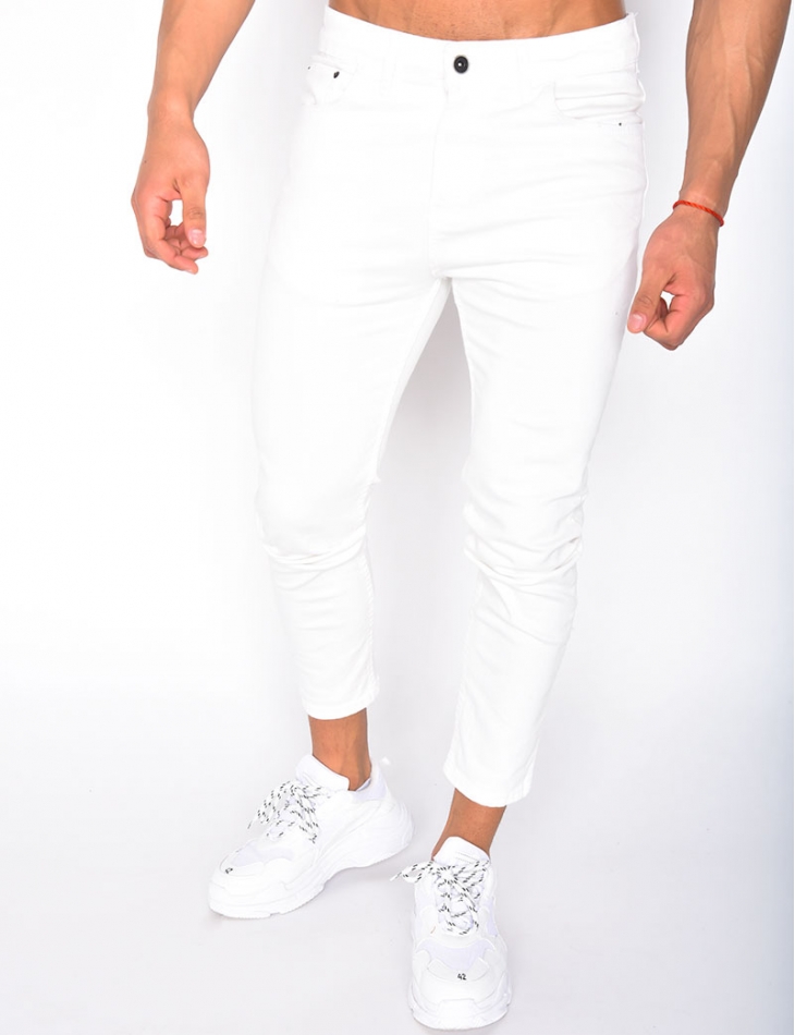 white accidental jeans