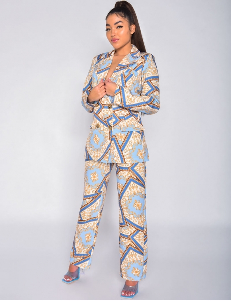 Tailored trousers with baroque pattern