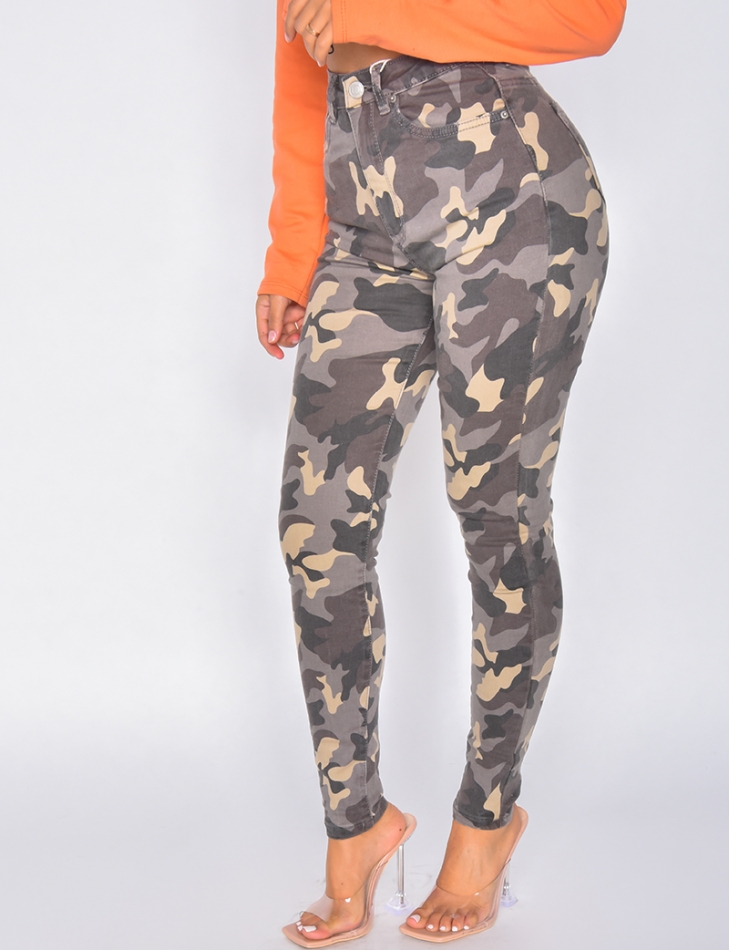 Jeans motif camouflage