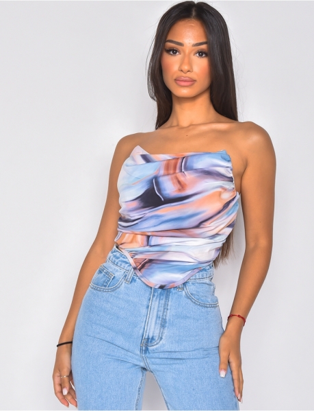 - Bustier crop top with zip at the back
