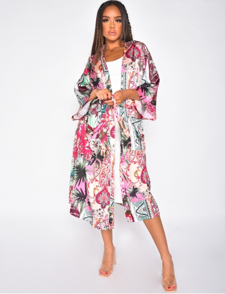 Kimono mit Tropenmotiv