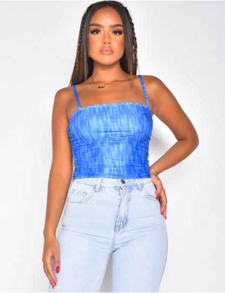 Shaded thin strap crop top