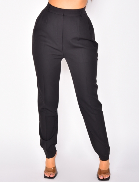 - Straight leg tailored trousers
