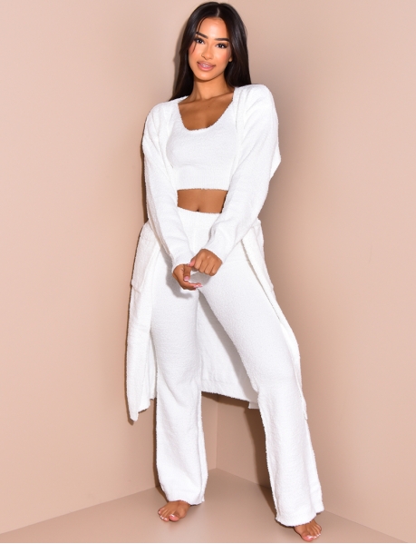 Super Soft Premium Quality Crop Top, Cardigan and Trousers Co-ord