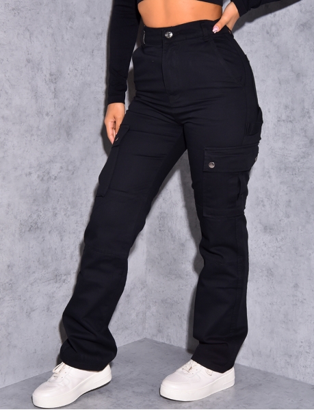 Jeans cargo coupe droite