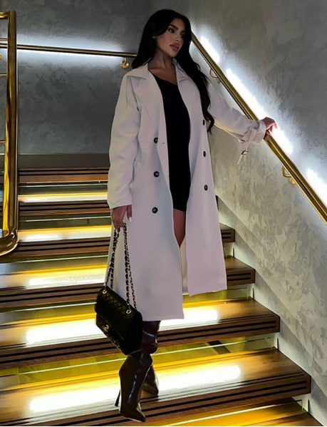 Long Loose-Fitting Trench Coat with Belt