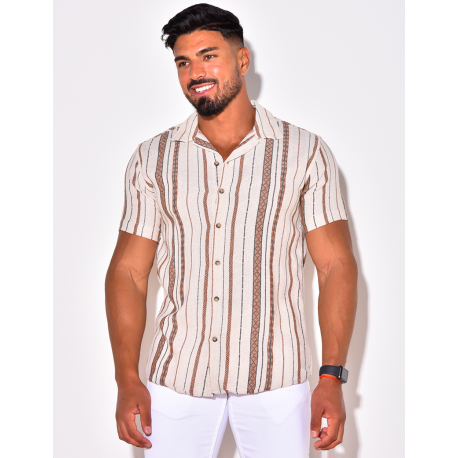 Chemise homme manches courtes à rayures - DistriCenter