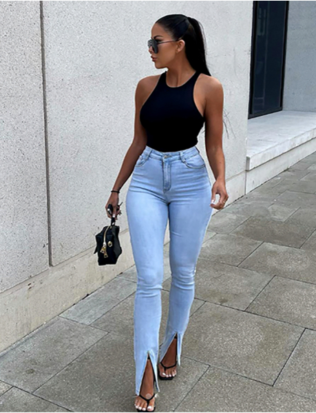 Jeans with Ankle Slits