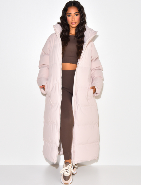 Long Padded Coat with Pockets