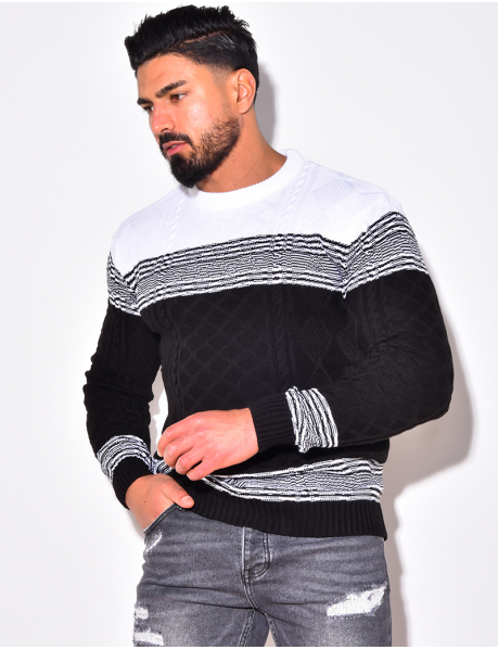 Bi-colour sweater