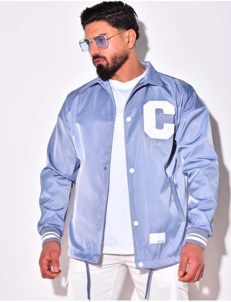 Thin jacket with letter C