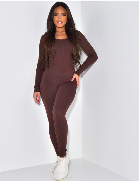 Long ribbed bodycon jumpsuit
