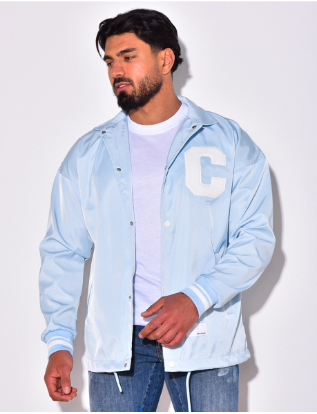 Thin jacket with letter C