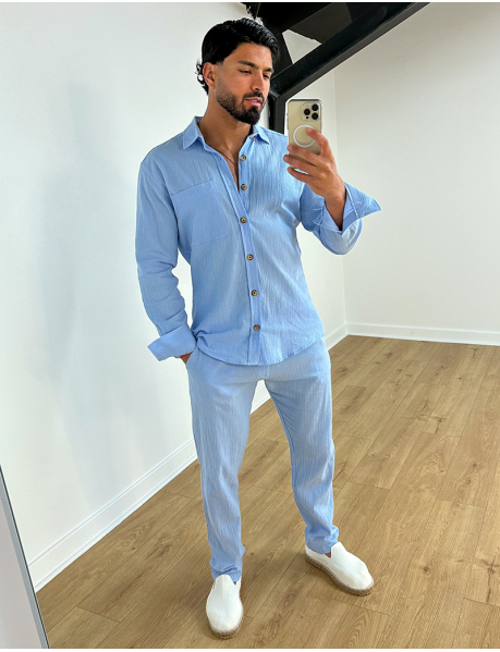 Linen shirt and trousers set