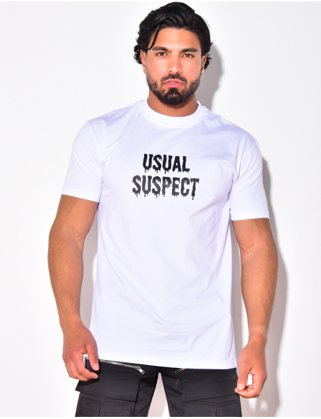 T-shirt "usual suspect" Mickey dans le dos