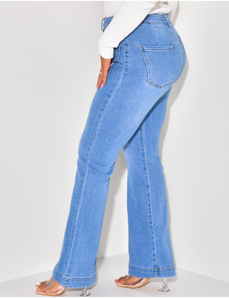 High-waisted jeans with pocket placket