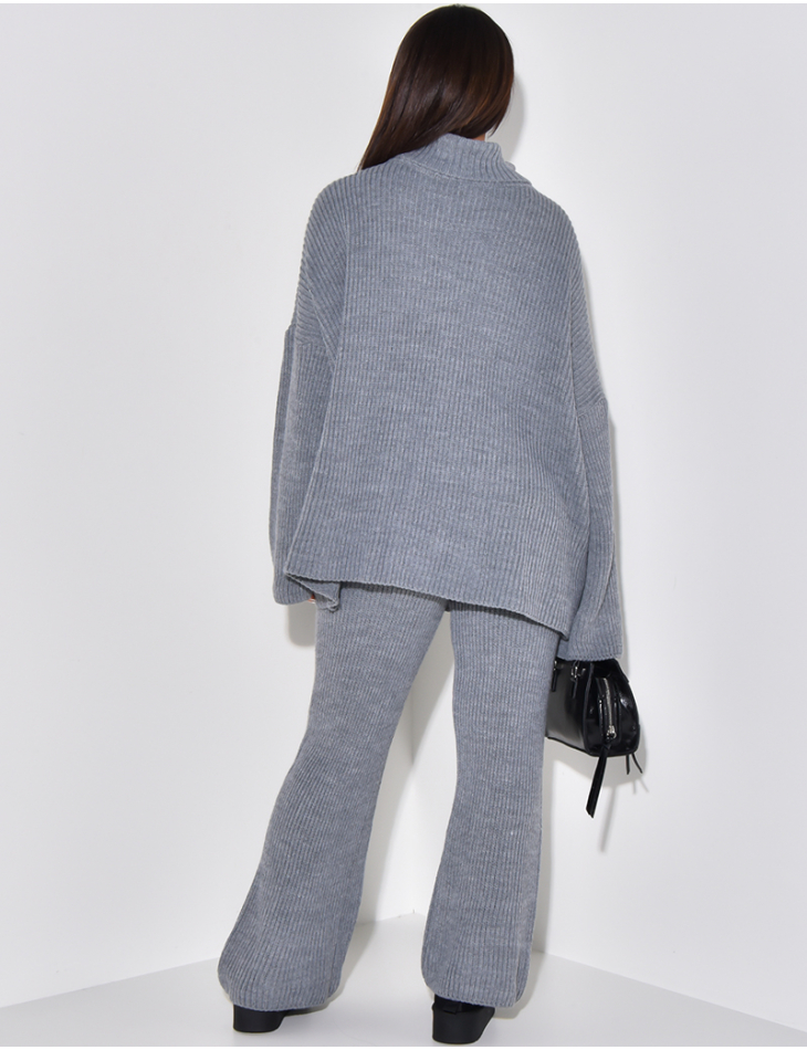 Oversized jumper & wool trousers set