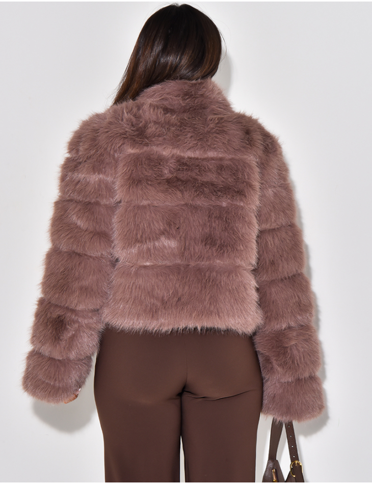   Short jacket in faux fur