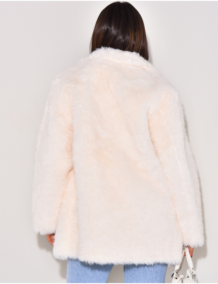  Mid-length coat in faux fur
