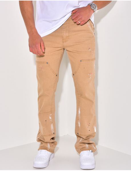 Jeans flare camel
