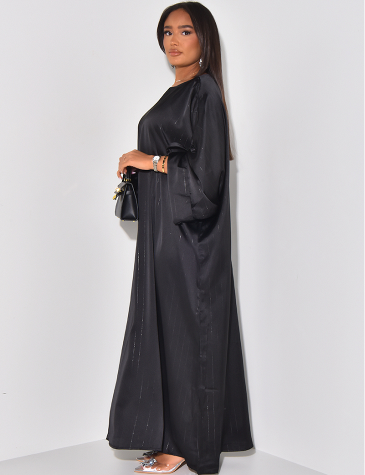 Abaya à rayures dorées