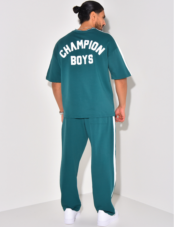 "Champion Boys" pants and t-shirt set
