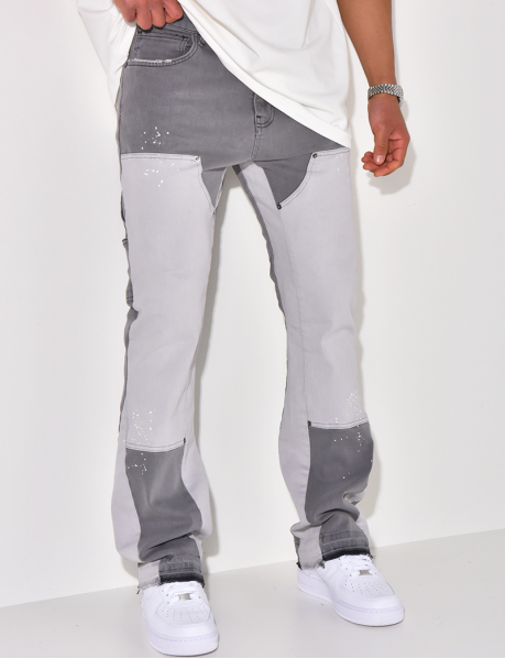 Two-tone jeans with inserts