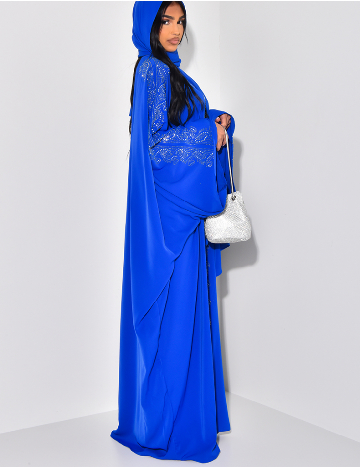 Abaya with rhinestones & voile