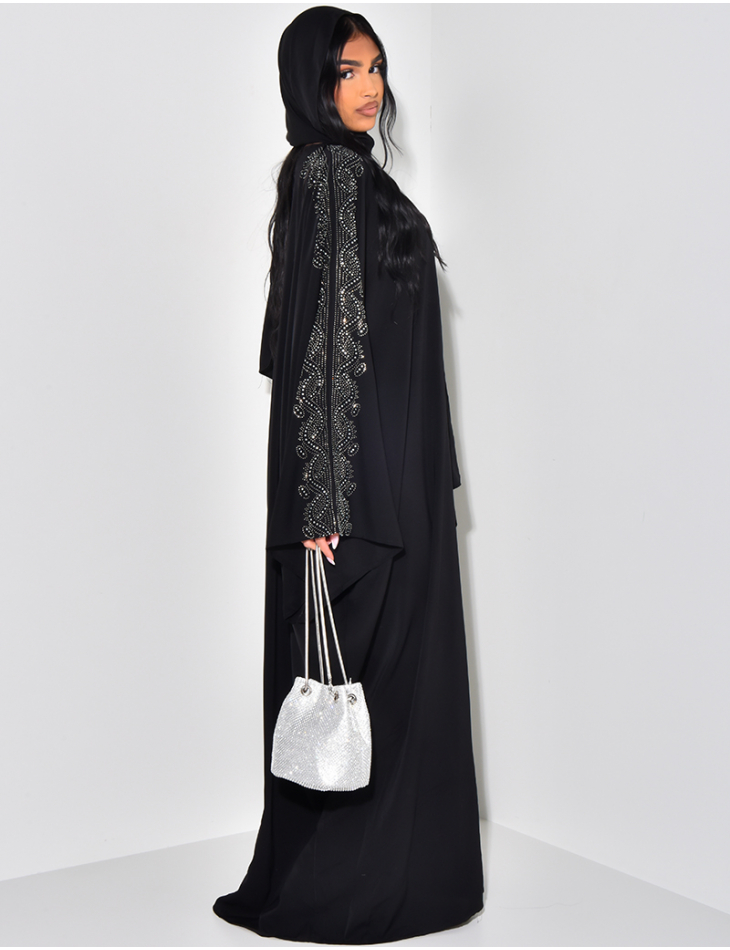 Abaya à strass & voile 