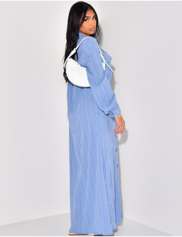 Shirt-style maxi dress with pockets
