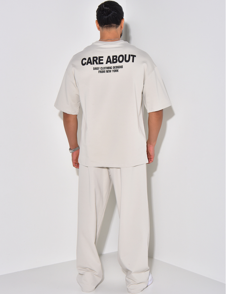 Ensemble pantalon et t-shirt "Care about"