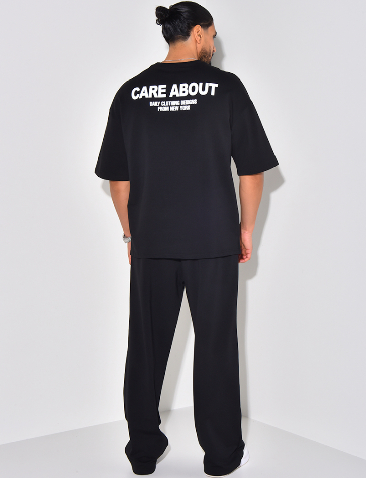 Ensemble pantalon et t-shirt "Care about"