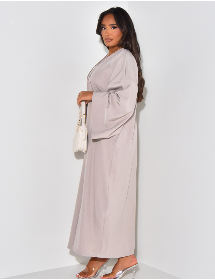 Linen-effect oversize kimono