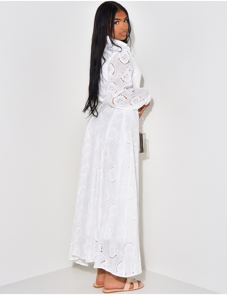 Long shirt dress with embroidery