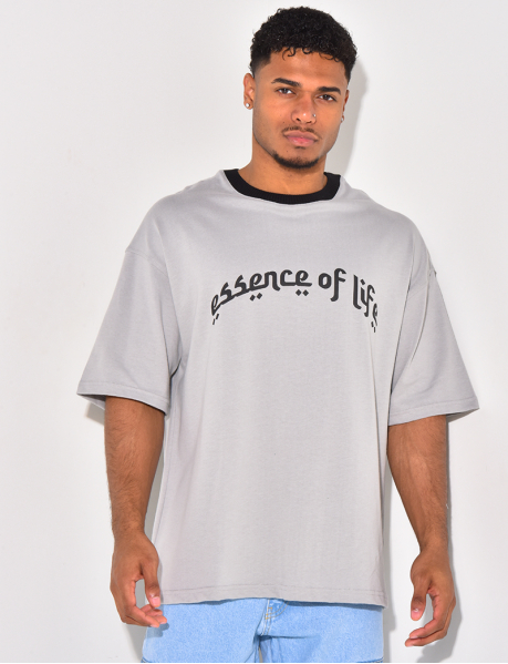 T-shirt à col côtelé "Essence of life"