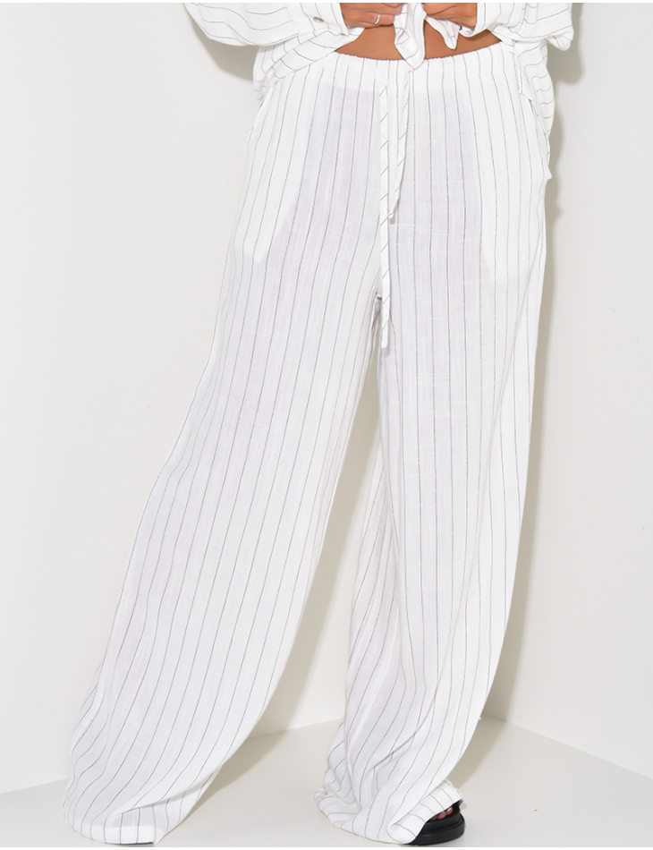 Striped linen trousers