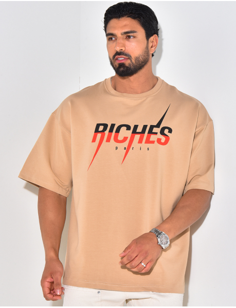 T-shirt "Riches", écriture bi-color